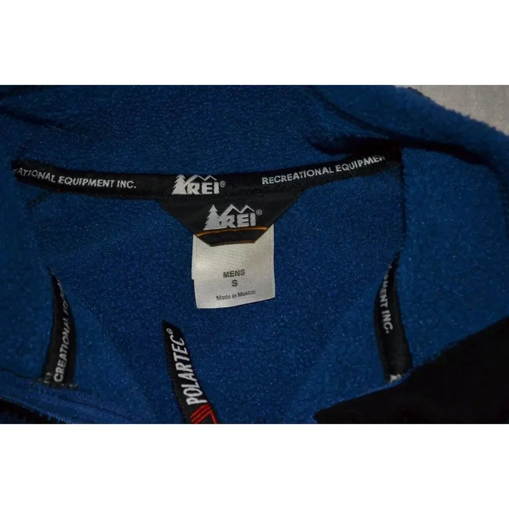 40661 REI Fleece Jacket Vest Polartec Blue Polyester Size Small Mens - Picture 7 of 8